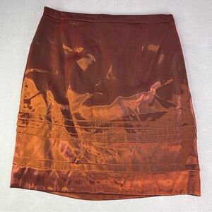Simply Vera Vera Wang Size 10 Copper Knee Length Elegant Iconic Holiday Skirt
